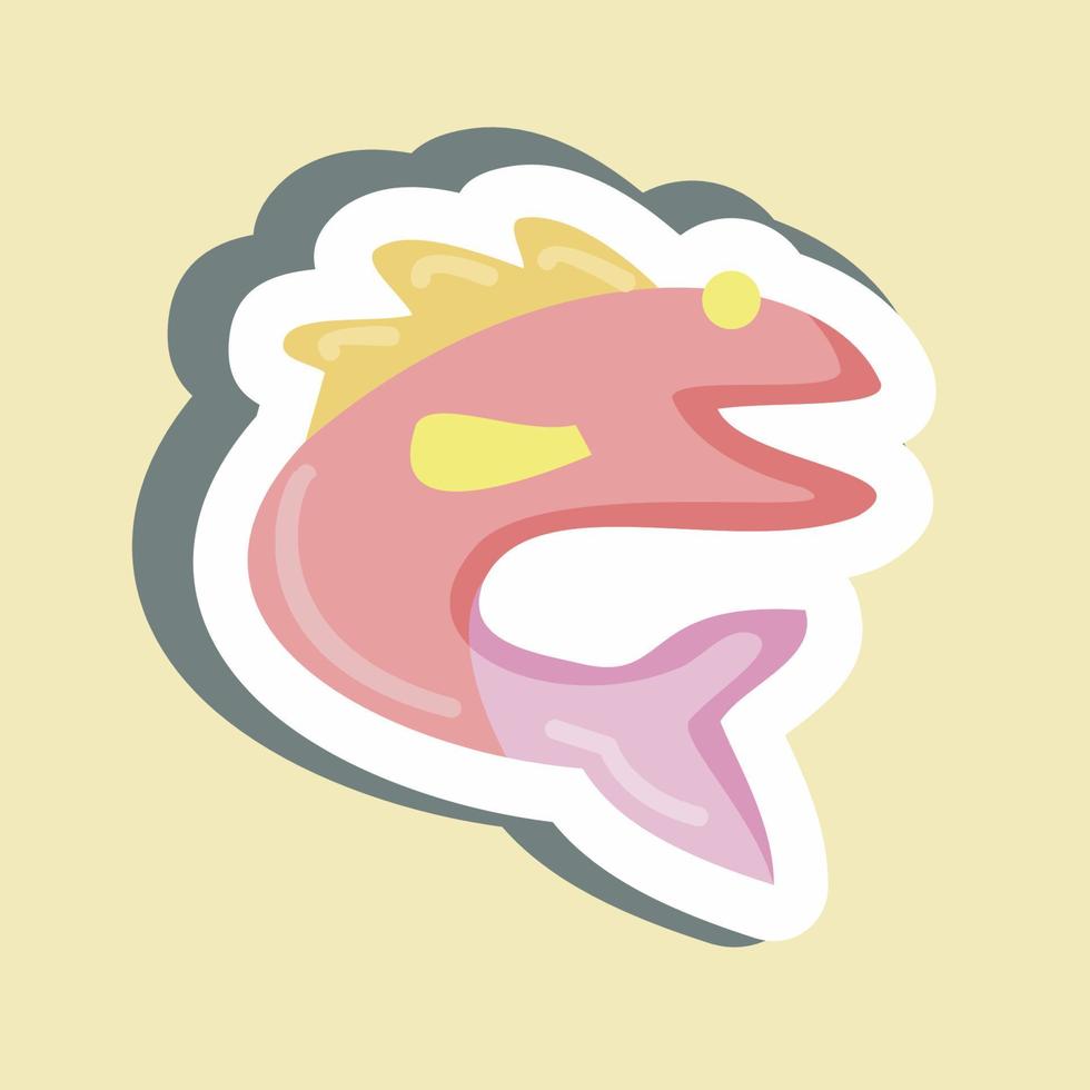 Sticker Fish. suitable for Meat. simple design editable. design template vector. simple illustration vector