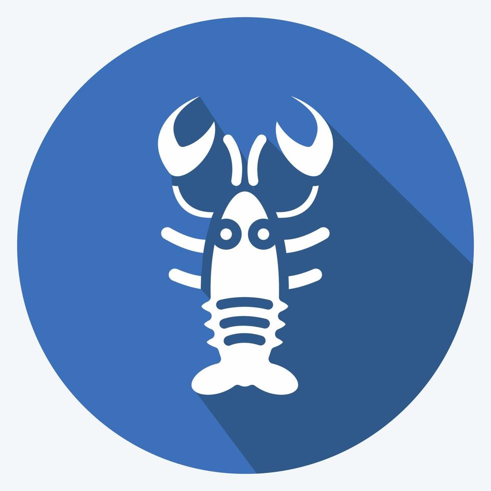 Icon Lobster. suitable for Meat. long shadow style. simple design editable. design template vector. simple illustration vector