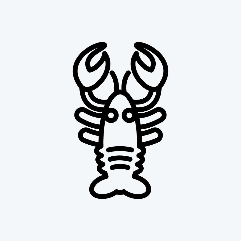 Icon Lobster. suitable for Meat. line style. simple design editable. design template vector. simple illustration vector