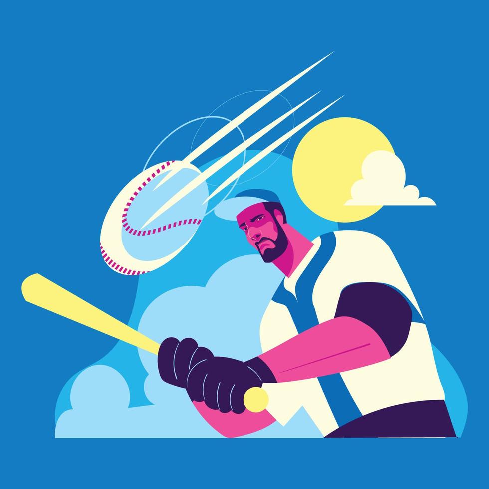 Baseball Player Ready to Hit the Ball vector