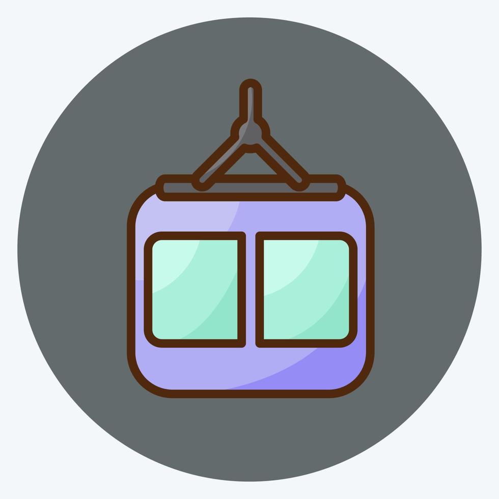 Icon Cable Car. suitable for Education symbol. flat style. simple design editable. design template vector. simple illustration vector