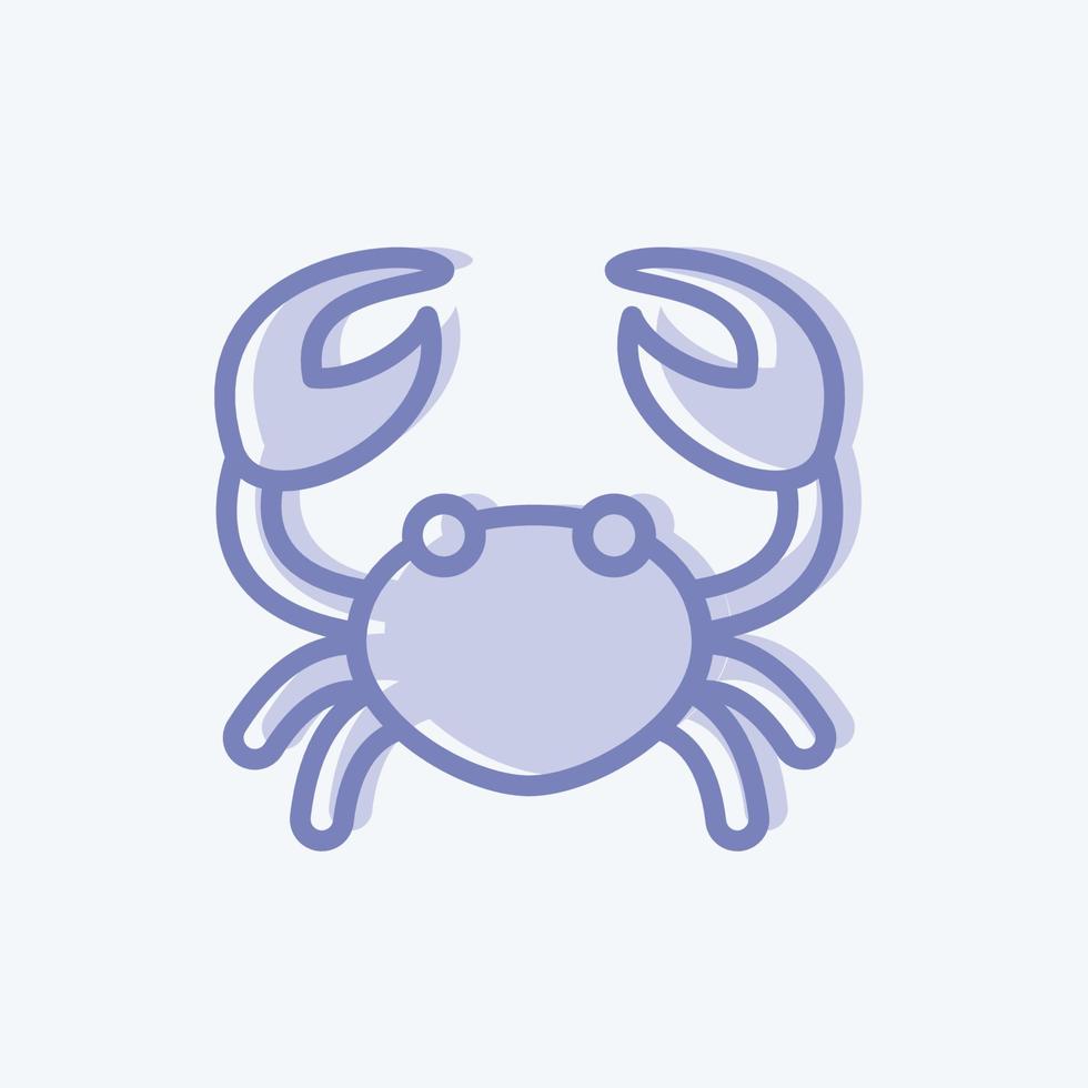 Icon Crab. suitable for Meat. two tone style. simple design editable. design template vector. simple illustration vector