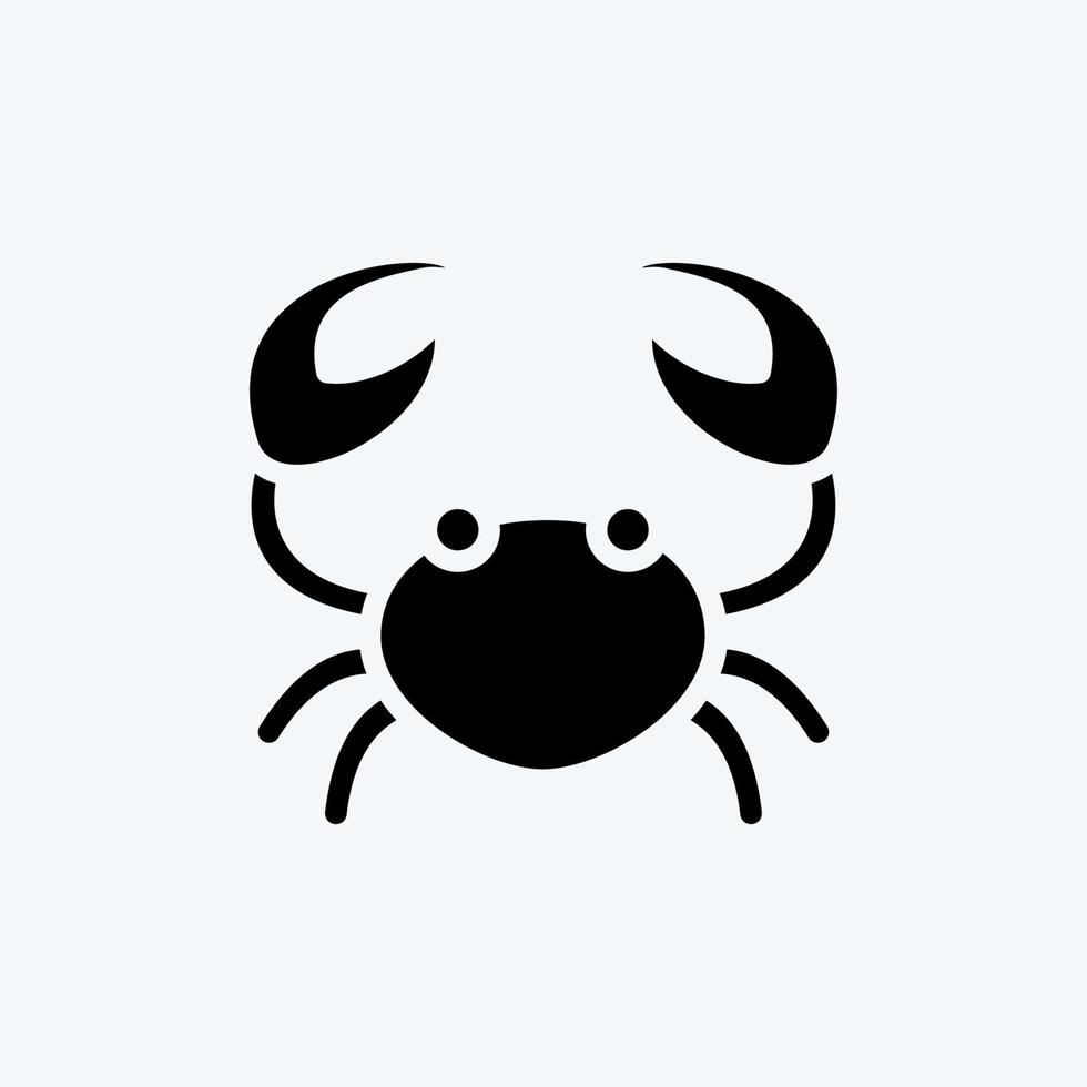 Icon Crab. suitable for Meat. glyph style. simple design editable. design template vector. simple illustration vector