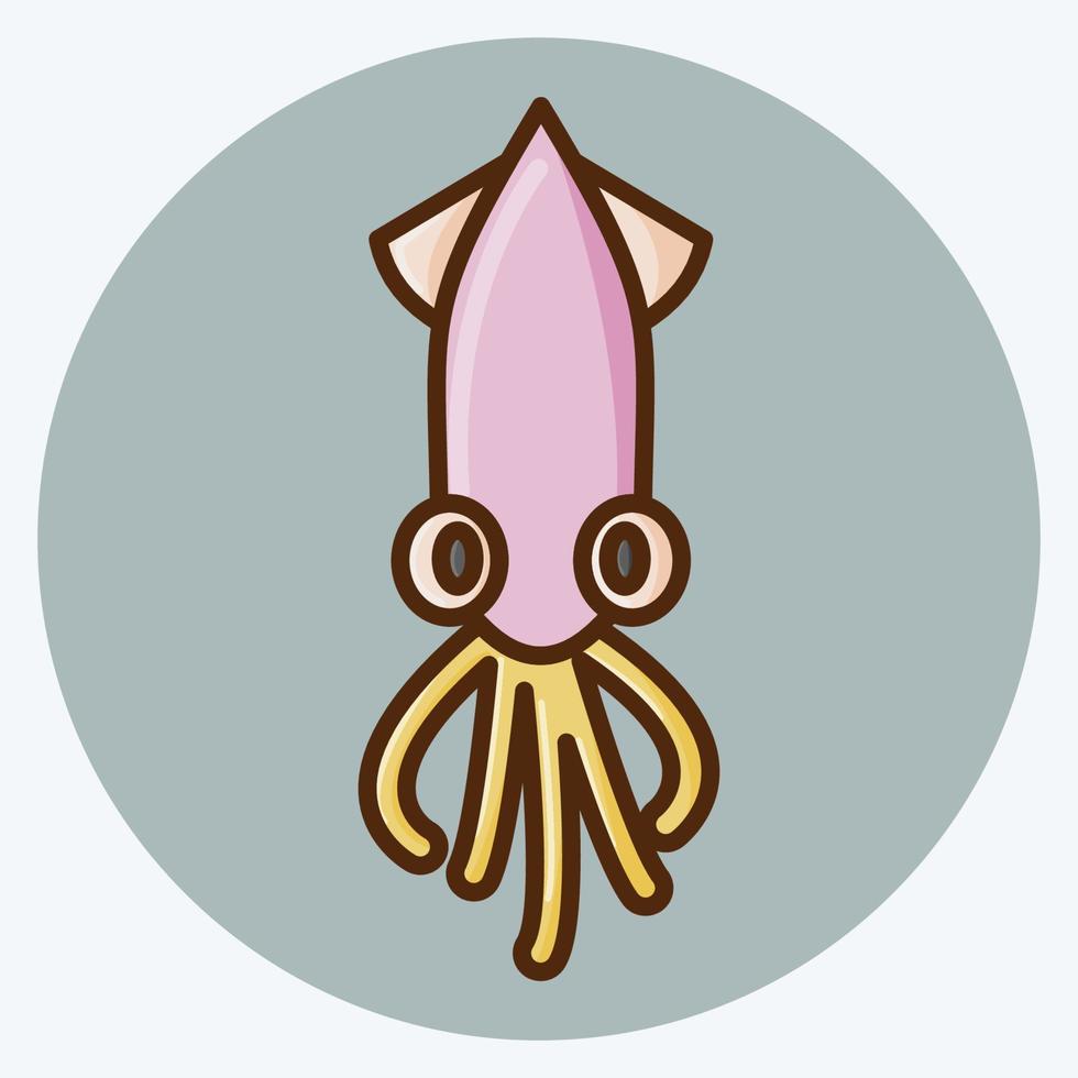 Icon Squid. suitable for Meat. flat style. simple design editable. design template vector. simple illustration vector