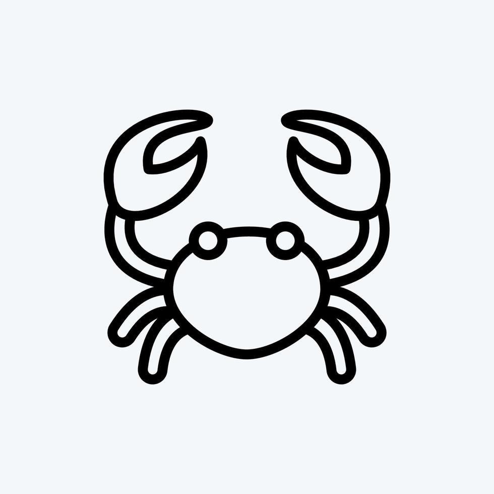 Icon Crab. suitable for Meat. line style. simple design editable. design template vector. simple illustration vector
