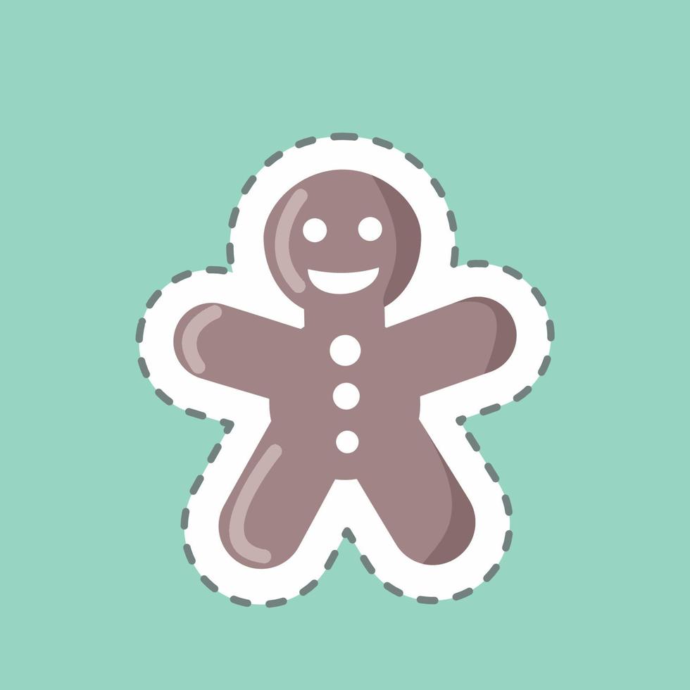 Sticker line cut Gingerbread Man. suitable for Bee Farm. simple design editable. design template vector. simple illustration vector