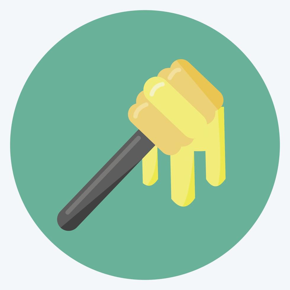 Icon Honey Dipper. suitable for Bee Farm. Flat Style. simple design editable. design template vector. simple illustration vector