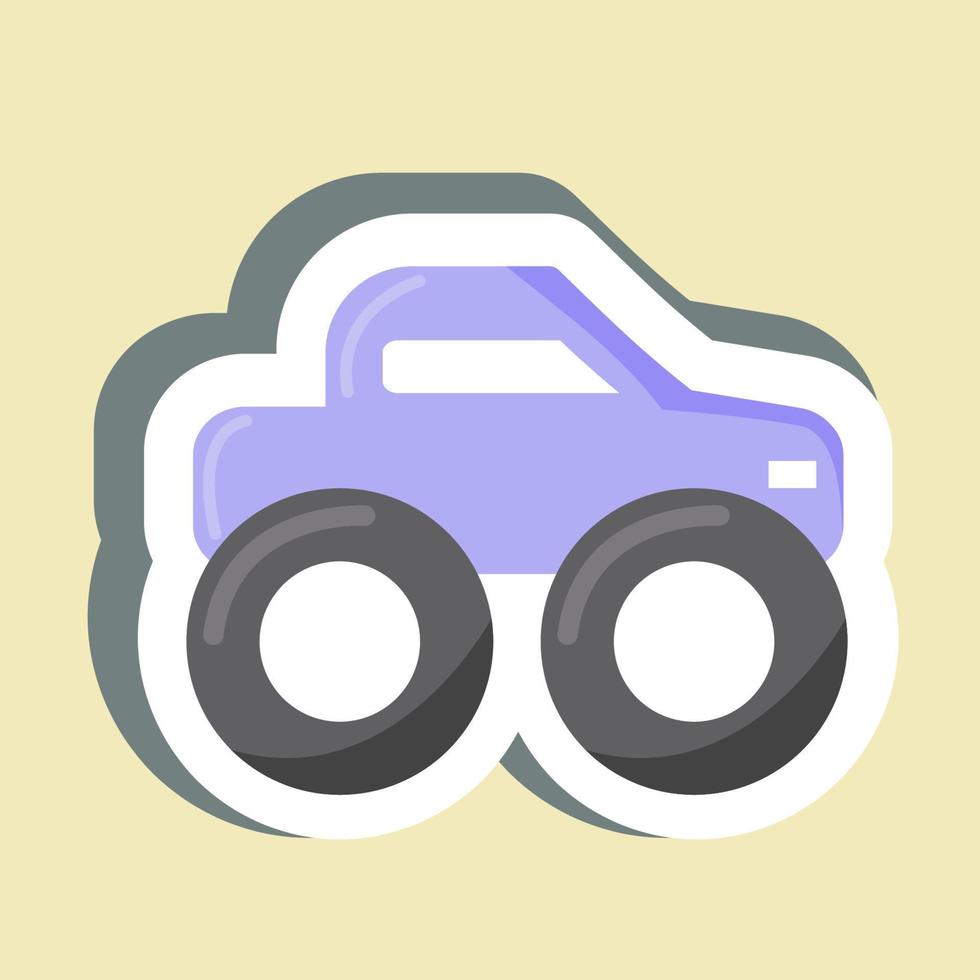 Sticker Monster Truck. suitable for Education symbol. simple design editable. design template vector. simple illustration vector