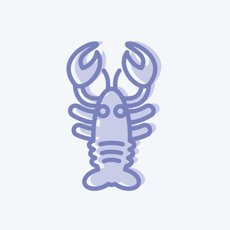 Icon Lobster. suitable for Meat. two tone style. simple design editable. design template vector. simple illustration vector