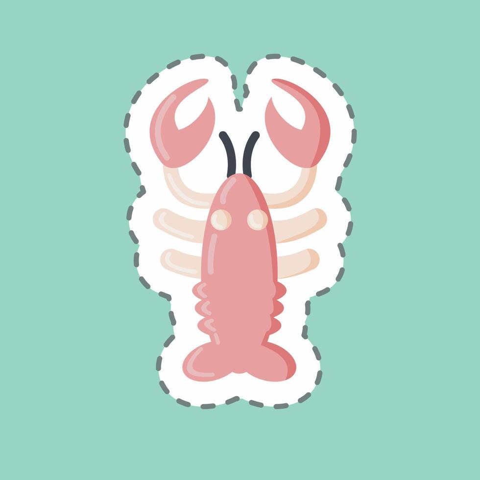 Sticker line cut Lobster. suitable for Meat. simple design editable. design template vector. simple illustration vector