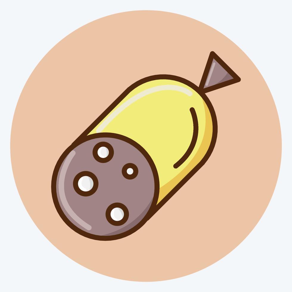 Icon Salami. suitable for Meat. flat style. simple design editable. design template vector. simple illustration vector