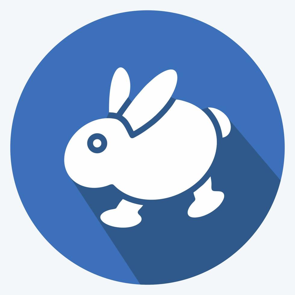 Icon Rabbit. suitable for Meat. long shadow style. simple design editable. design template vector. simple illustration vector