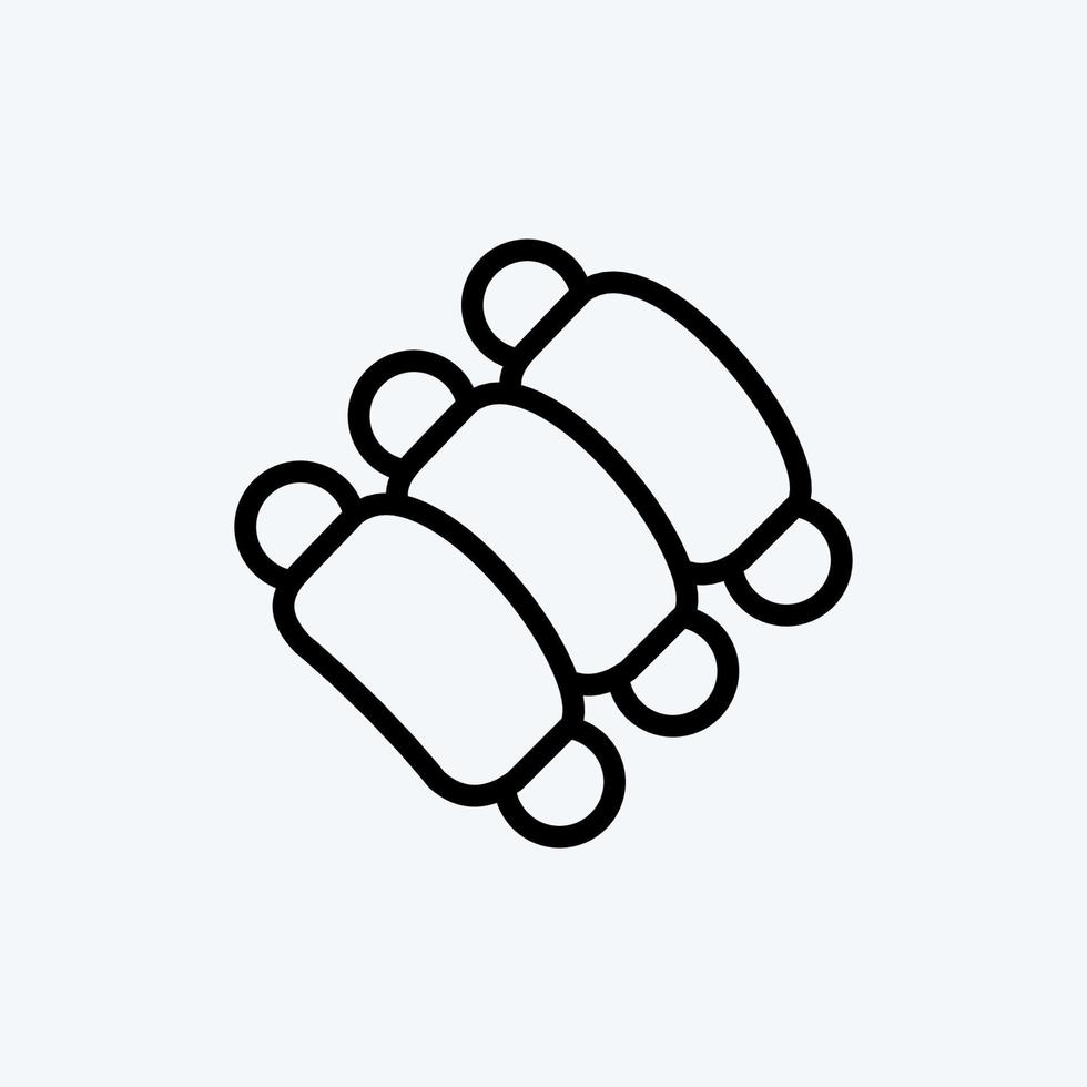 Icon Ribs. suitable for Meat. line style. simple design editable. design template vector. simple illustration vector