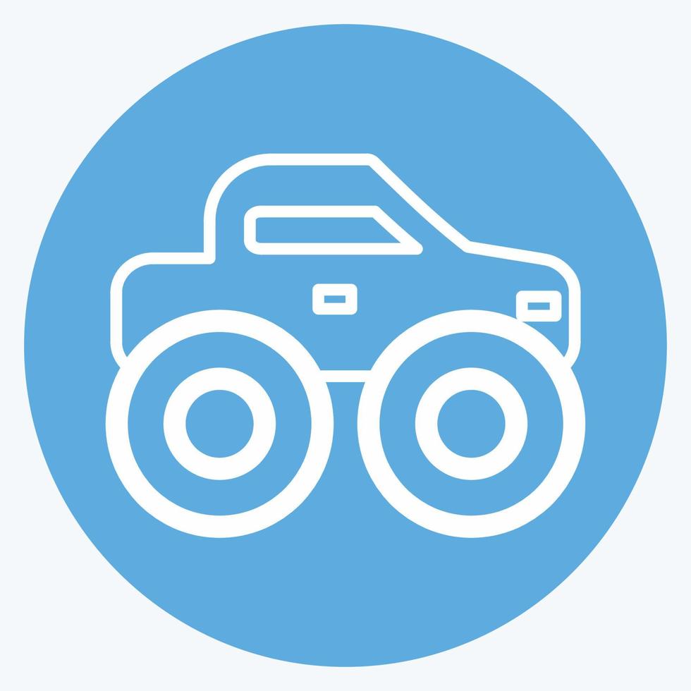 Icon Monster Truck. suitable for Education symbol. blue eyes style. simple design editable. design template vector. simple illustration vector