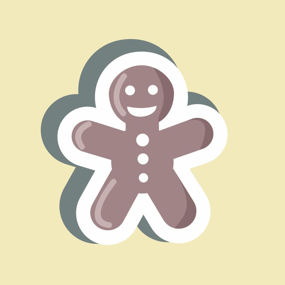 Sticker Gingerbread Man. suitable for Bee Farm. simple design editable. design template vector. simple illustration vector