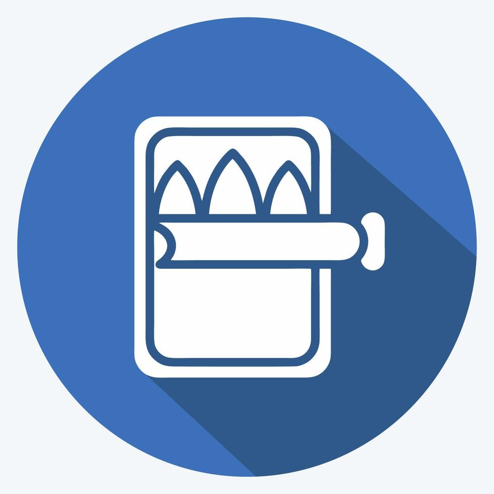 Icon Canned. suitable for Meat. long shadow style. simple design editable. design template vector. simple illustration vector