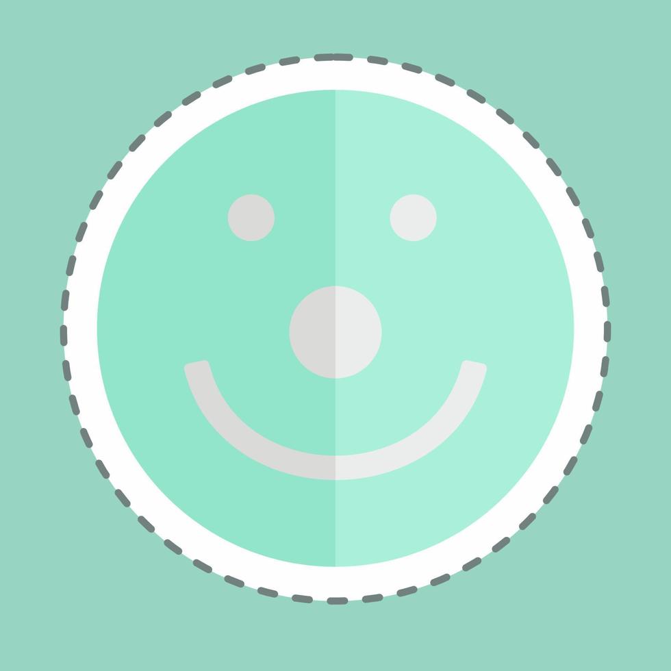 Sticker line cut Emoticon Clown. suitable for Emoticon symbol vector