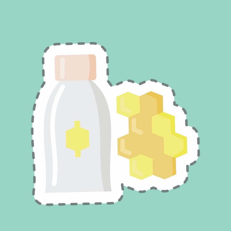 Sticker line cut Royal Jelly. suitable for Bee Farm. simple design editable. design template vector. simple illustration vector