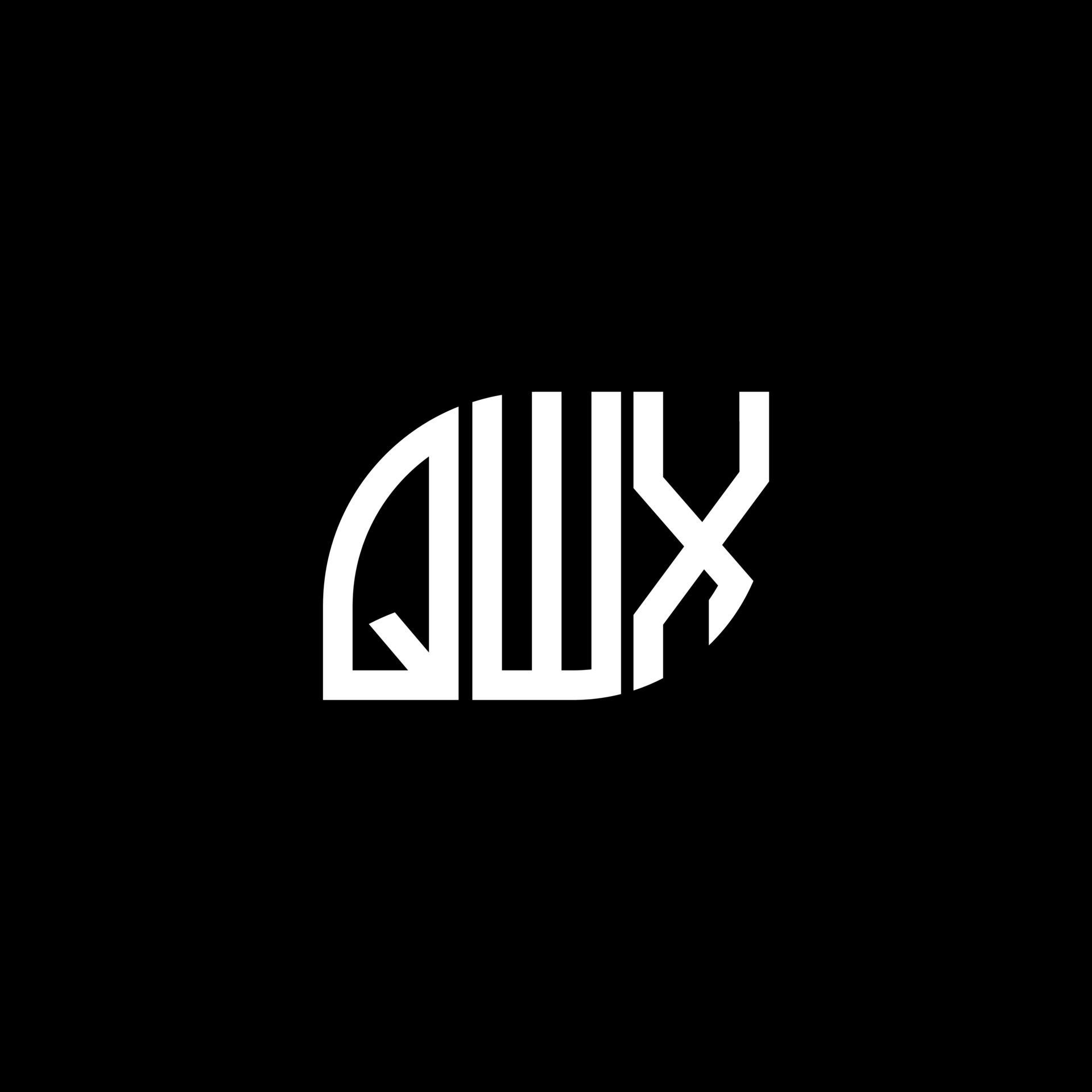 QWX letter logo design on black background. QWX creative initials ...