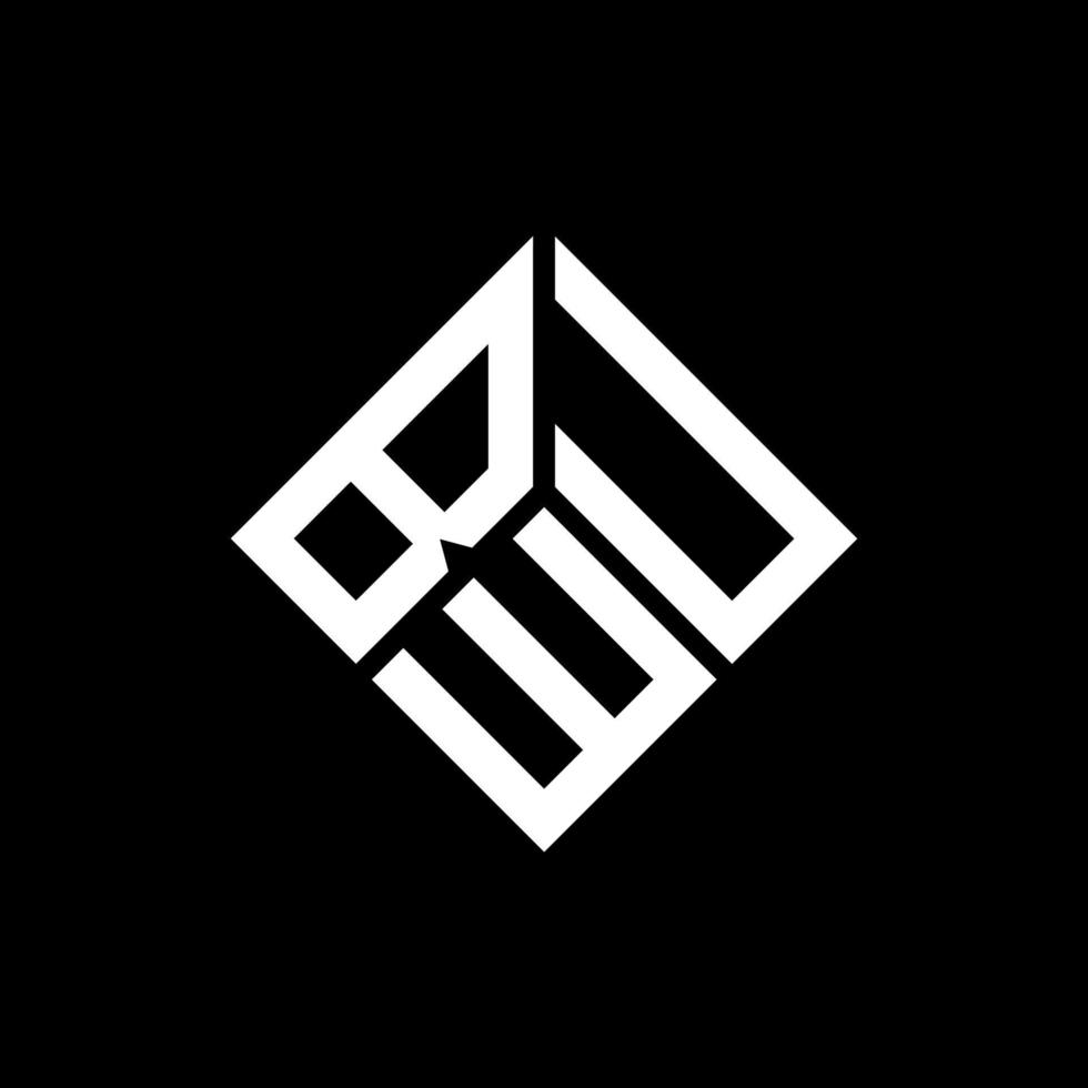 diseño de logotipo de letra bwu sobre fondo negro. concepto de logotipo de letra de iniciales creativas bwu. diseño de letras bwu. vector