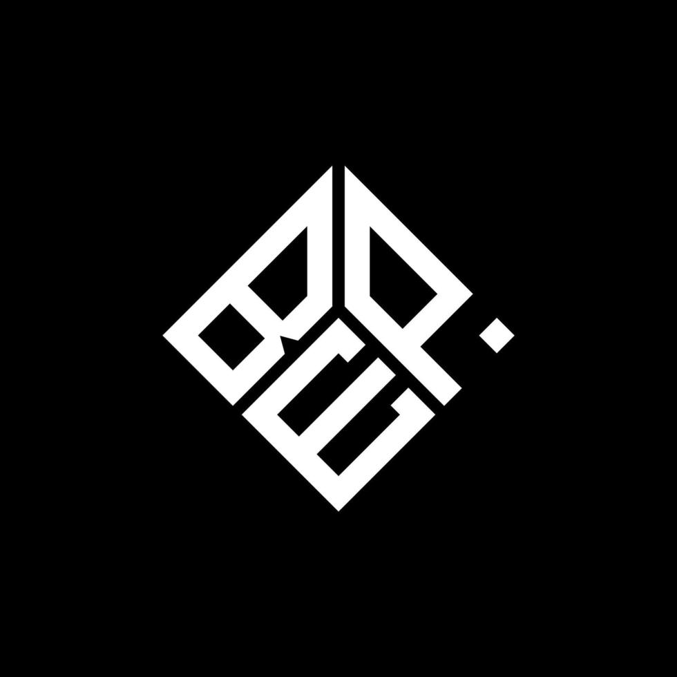 diseño de logotipo de letra bep sobre fondo negro. concepto de logotipo de letra inicial creativa bep. diseño de letras bep. vector