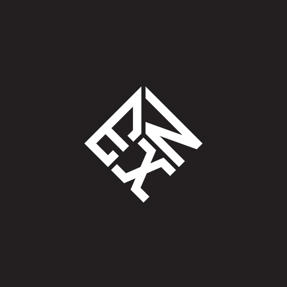 diseño de logotipo de letra exn sobre fondo negro. concepto de logotipo de letra de iniciales creativas exn. diseño de carta exn. vector