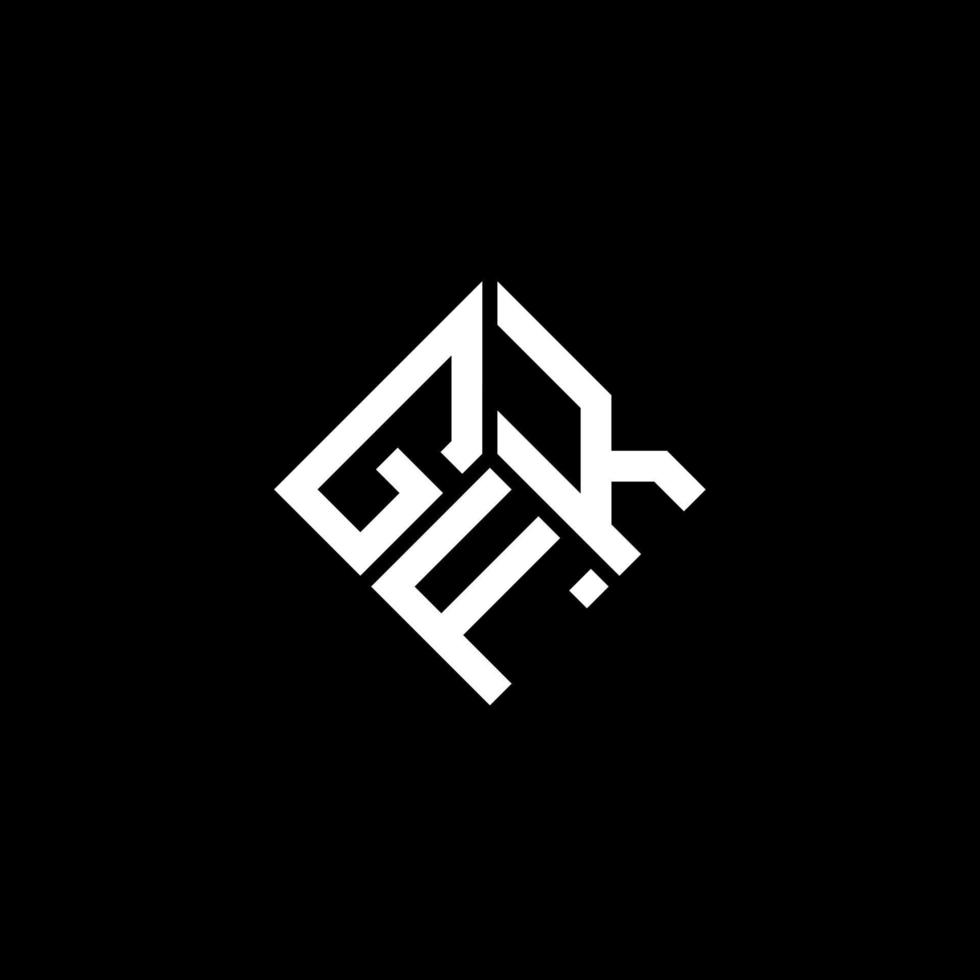 diseño de logotipo de letra gfk sobre fondo negro. concepto de logotipo de letra de iniciales creativas gfk. diseño de letras gfk. vector