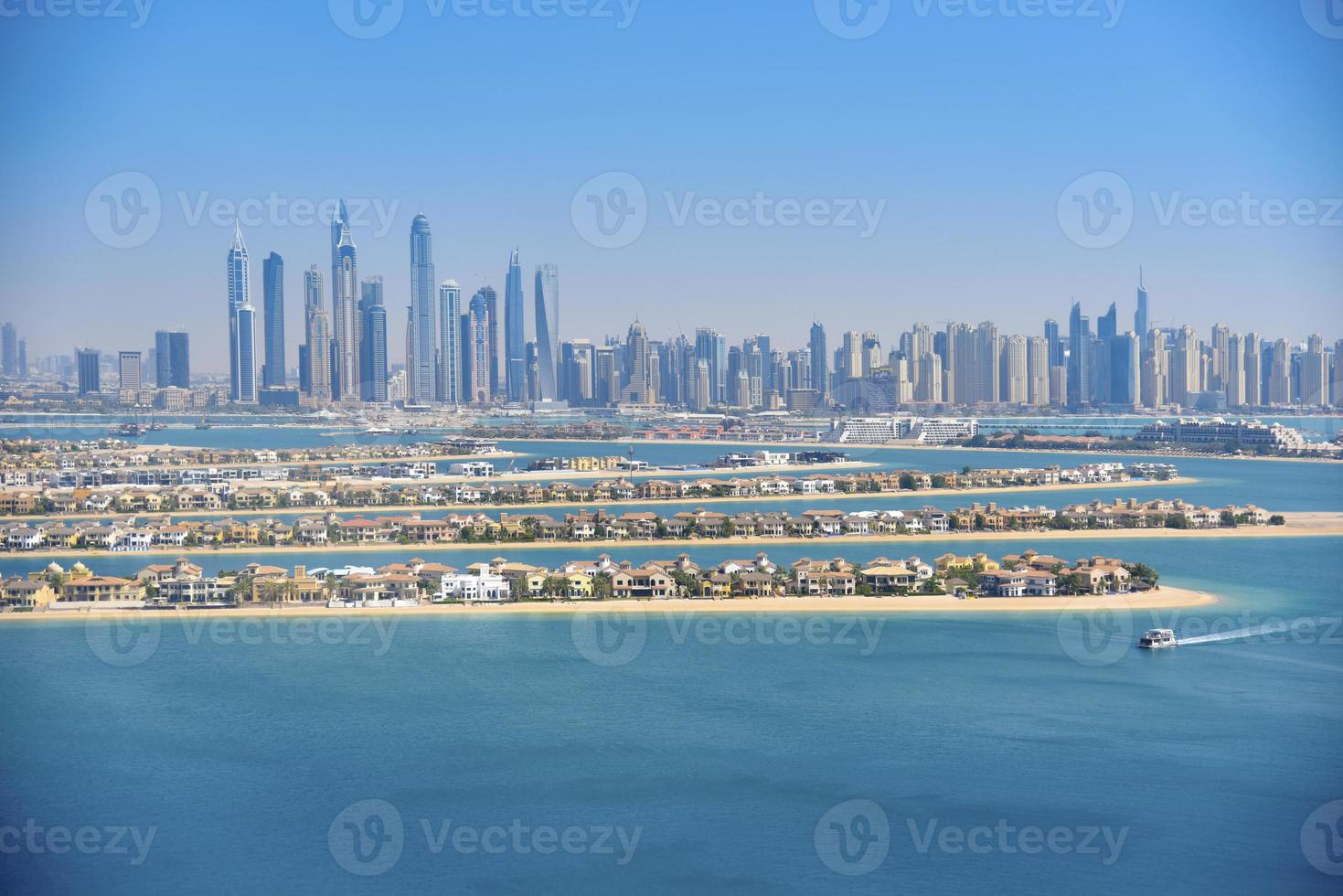 Dubai Marina, view from Palm Island. photo