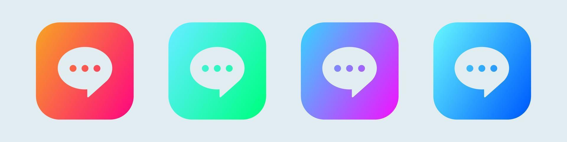 Comment icon speech bubble symbol in gradient colors. Chat message icon set. vector