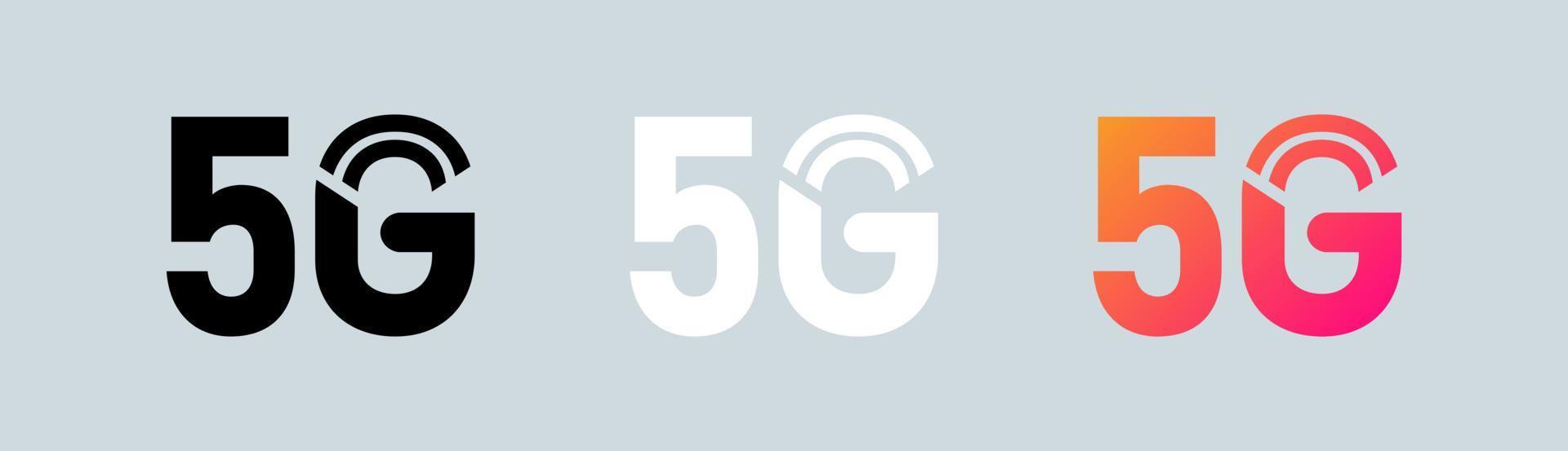 5G network technology icon logo concept. Fifth generation wireless internet symbol. vector