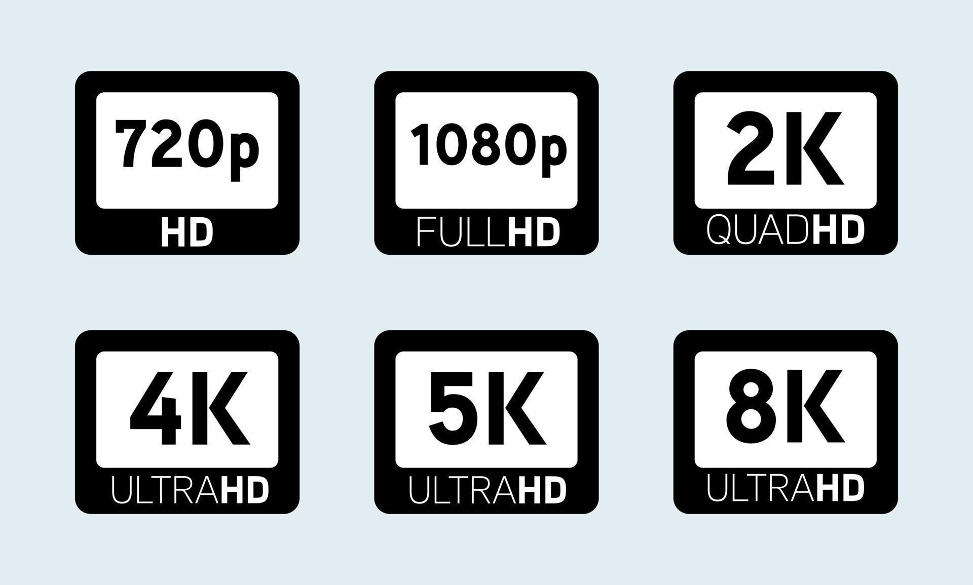 Set screen tv with 4k ultra hd video technology icon. Set of video ...