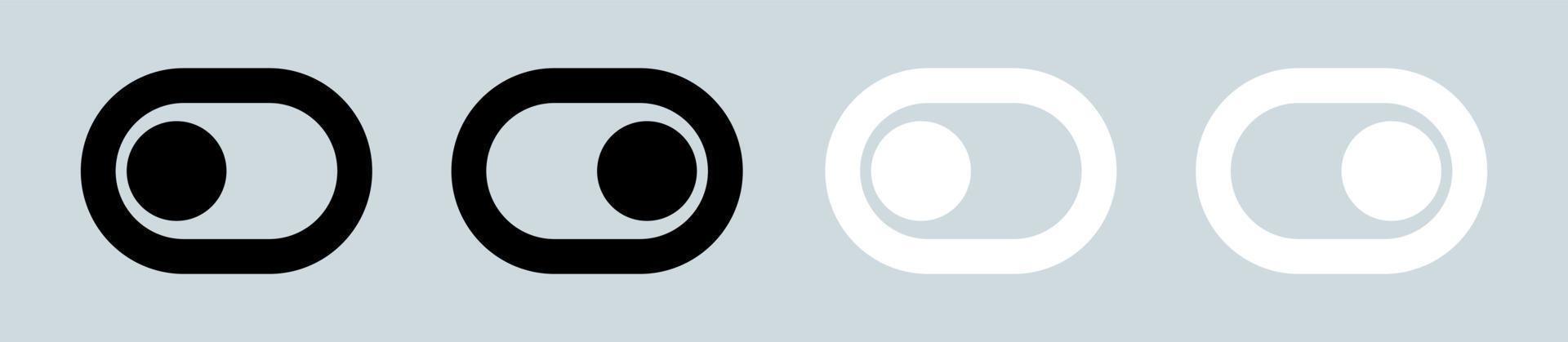Toggle switch icon. black and white on off toggles button vector collection. Interface design for web and app.