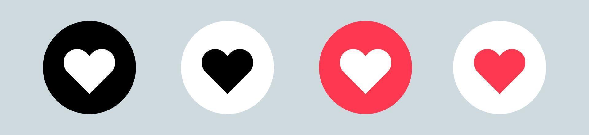 Black and white heart icon collections. Romance simple love symbol icon. vector