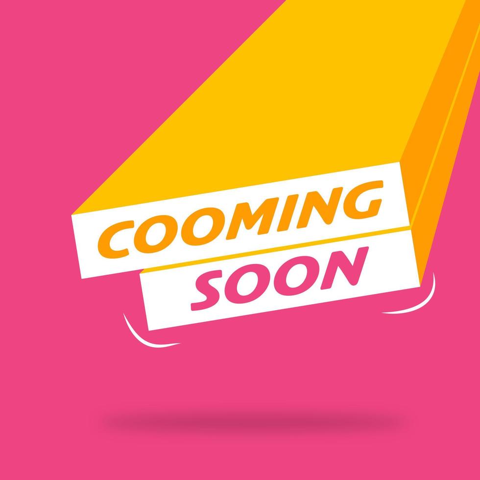 Coming soon sale banner template in pink color. Vector illustration.