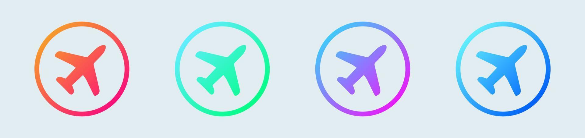 Flight transport symbol. Airplane aviation flat icon for apps and websites. vector