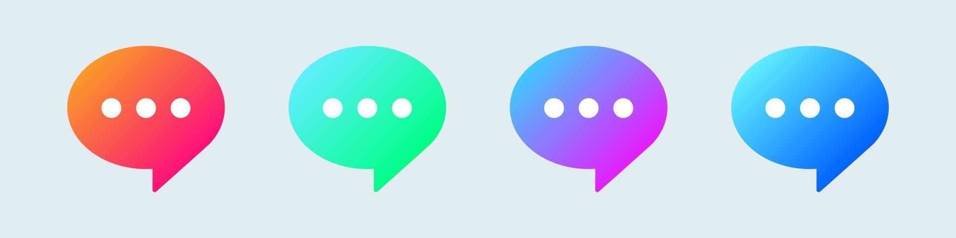 Comment icon speech bubble symbol in gradient colors. Chat message icon set. vector