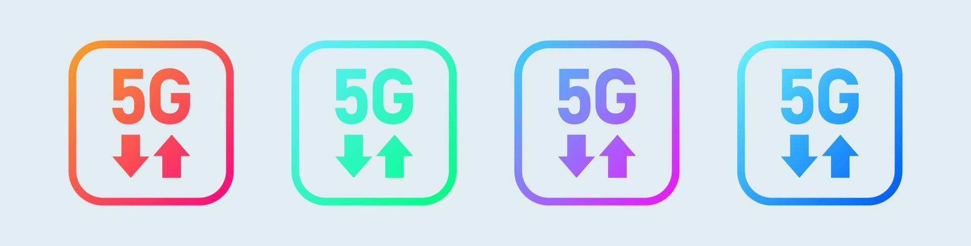 Concepto de logotipo de icono de tecnología de red 5g. símbolo de internet inalámbrico de quinta generación. vector