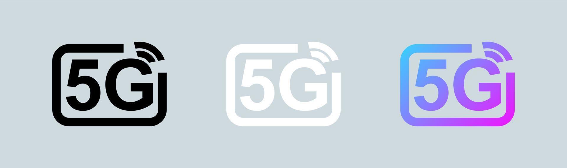 símbolo de internet inalámbrico de quinta generación. Ilustración de vector de icono 5g.