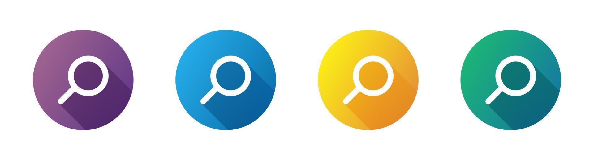 Gradient design search find flat icon. Search magnifying glass flat icon for apps and websites. vector