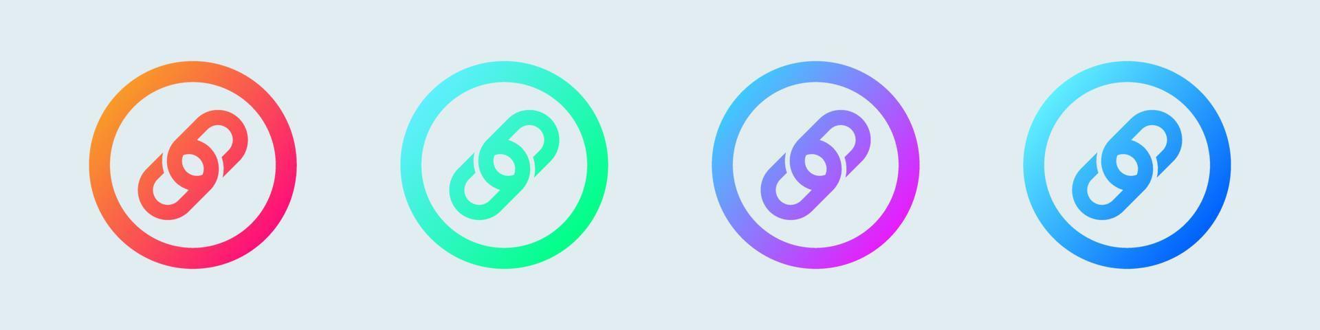 Gradient chain icon set. Link symbol or label with chain icon. vector