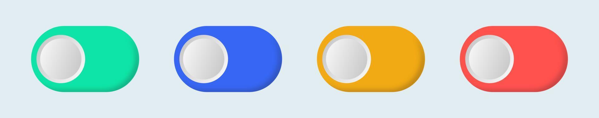 Realistic toggle switch icon. On and off toggles switch button modern interface. vector