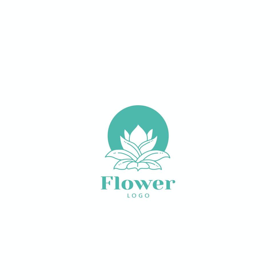 Luxury flower vector logotype. Linear universal leaf floral logo