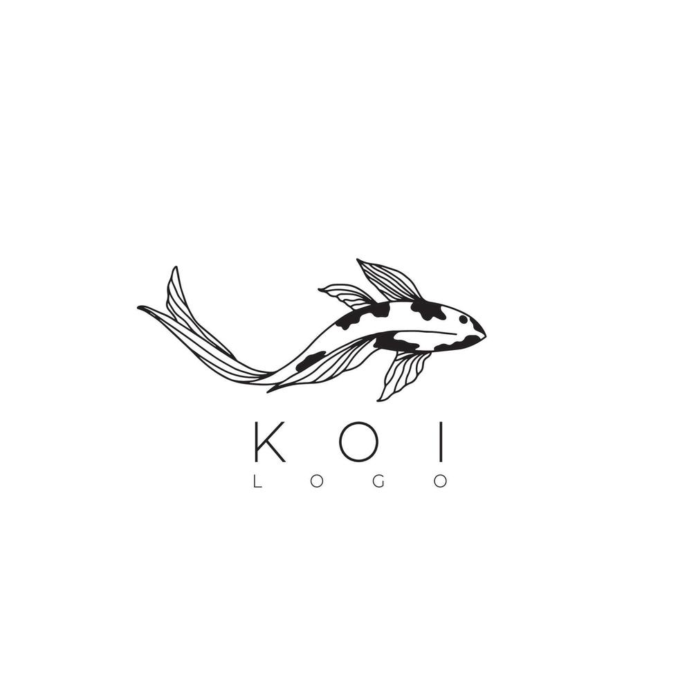 koi fish logo template - abstract design elements for decoration in modern minimalist style for social media posts, stories, for craftsman jewelry vector