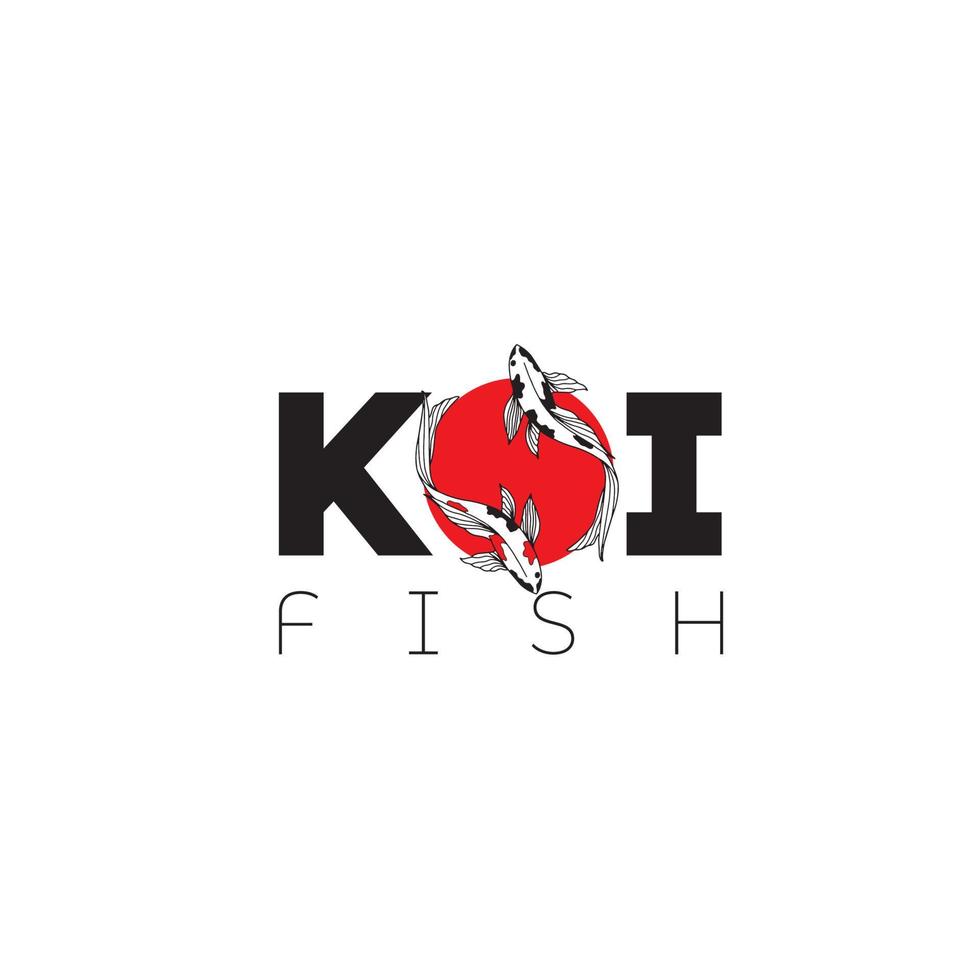 koi fish logo template - abstract design elements for decoration in modern minimalist style for social media posts, stories, for craftsman jewelry vector