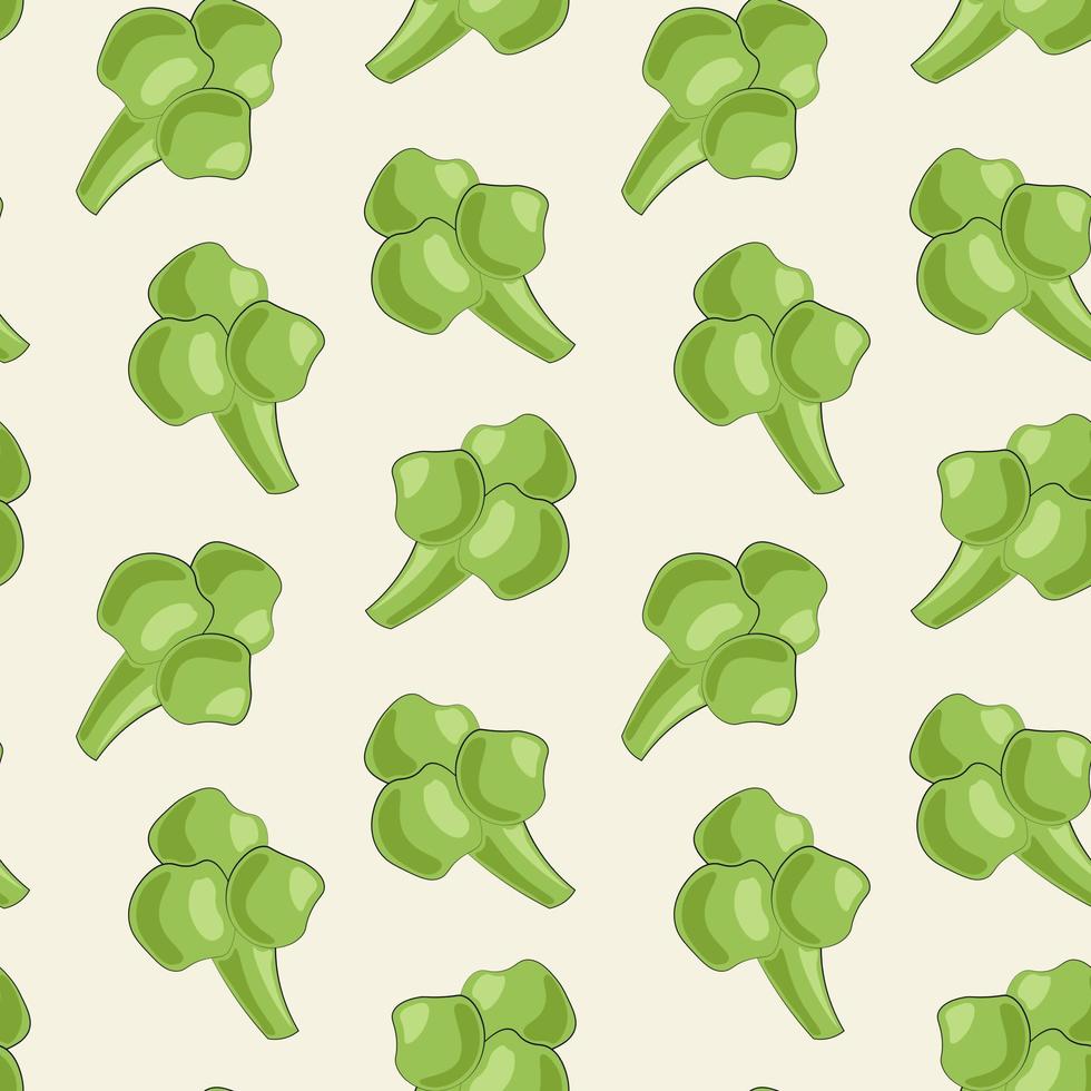 Seamless vector pattern with little green broccoli