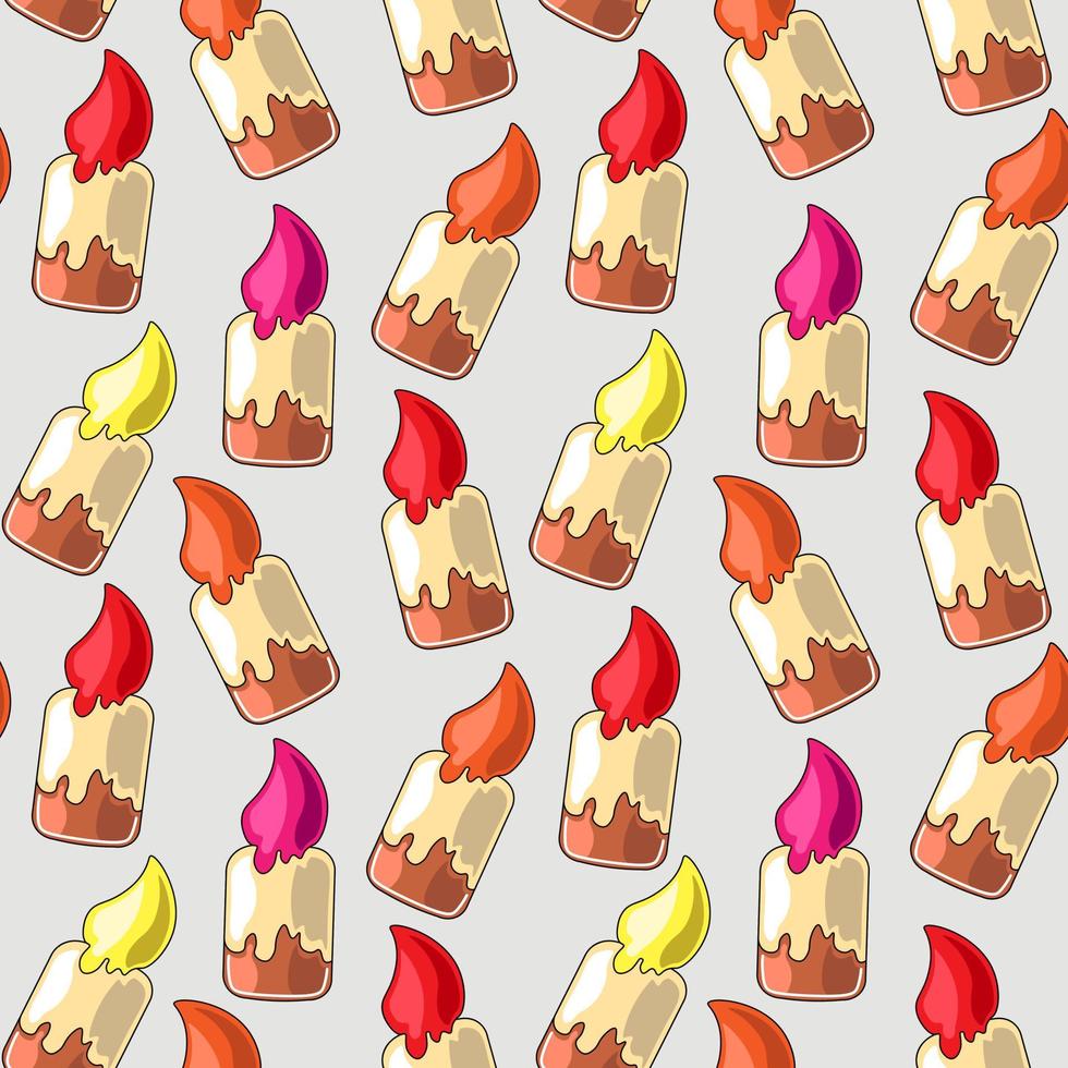 Seamless vector pattern with gingerbread in the form of candle