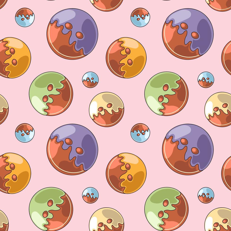 Seamless vector pattern with gingerbread in the form of button