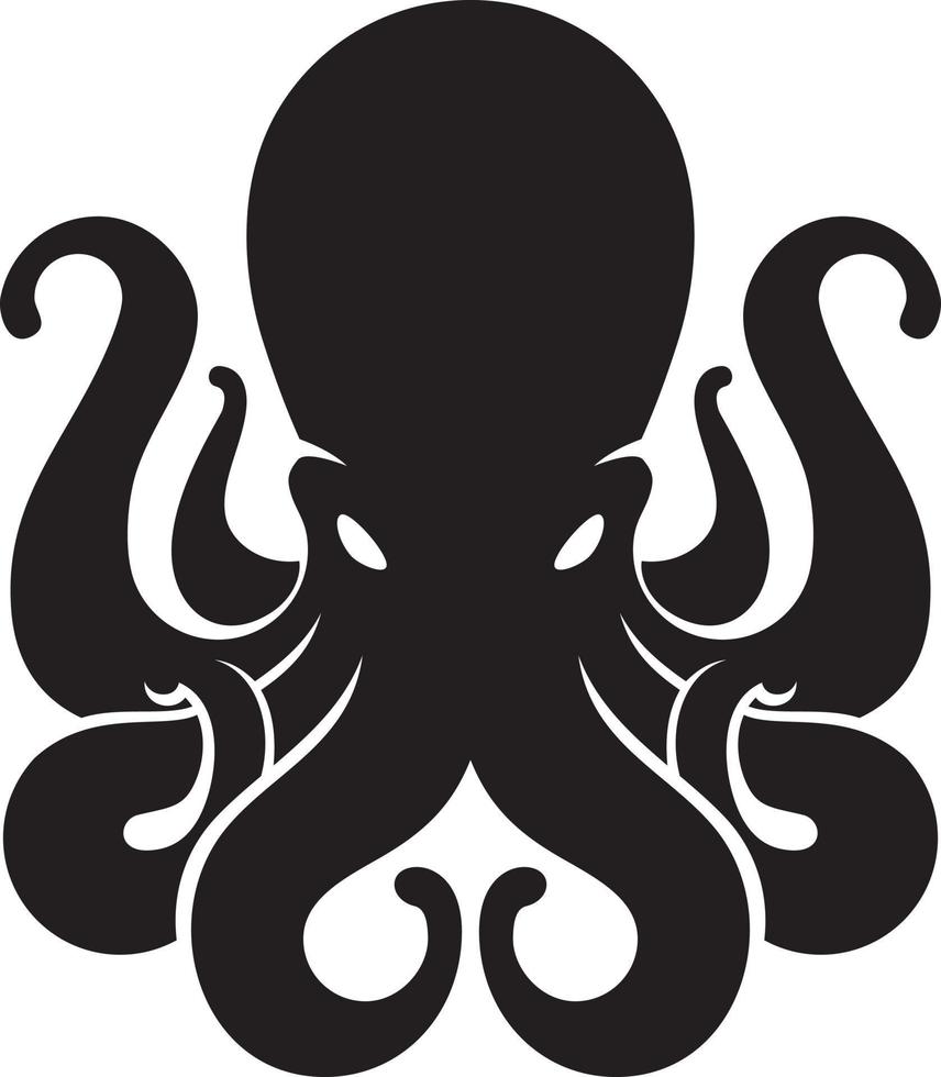 Silhouette of an octopus on light background vector