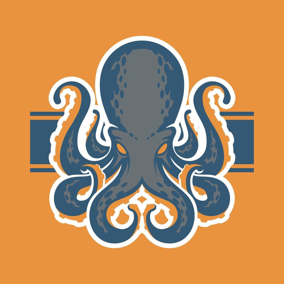 Octopus logotype on light background vector