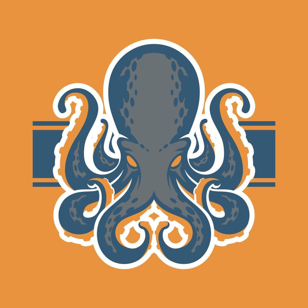 Octopus logotype on light background vector